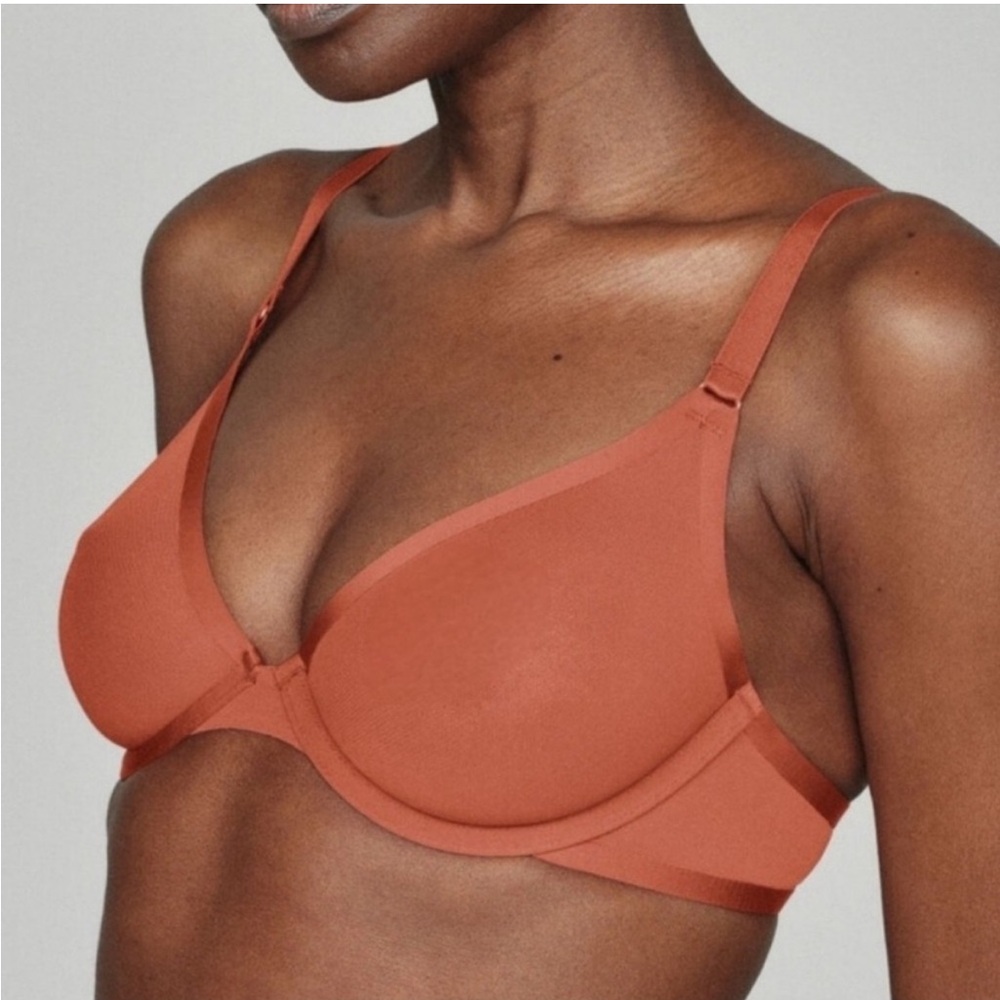 Cuup The Plunge Mesh Bra in Clay SZ 36F NWOT